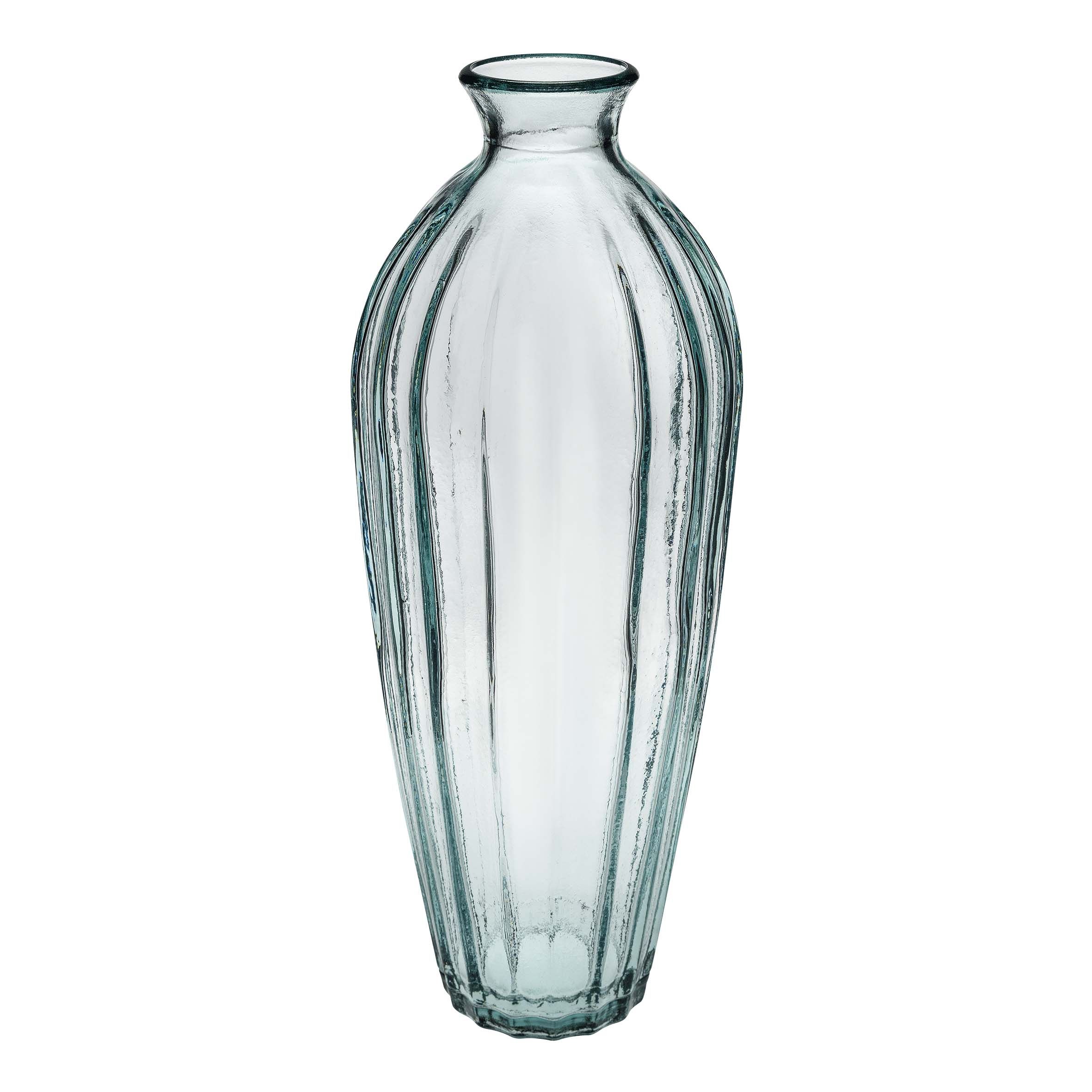 Vaso in vetro rigato colorato