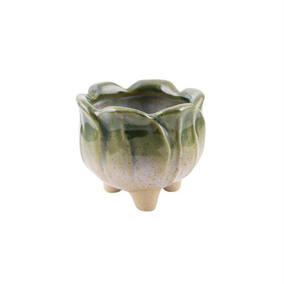 VASO PICC. CERAMICA C/PIEDINI VERDE