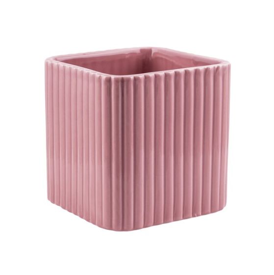 CUBO RIGATO CERAMICA ROSA