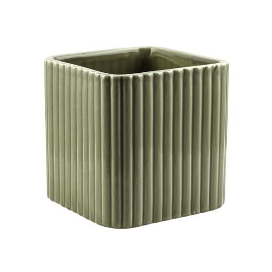 CUBO RIGATO CERAMICA VERDE