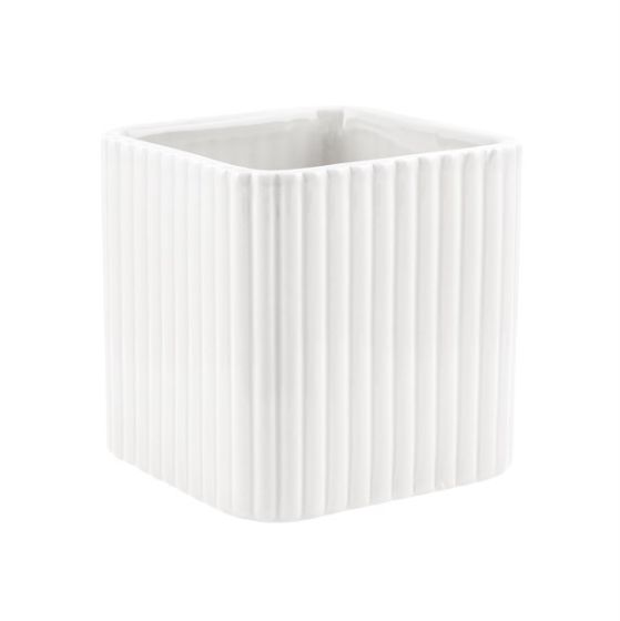 CUBO RIGATO CERAMICA BIANCO