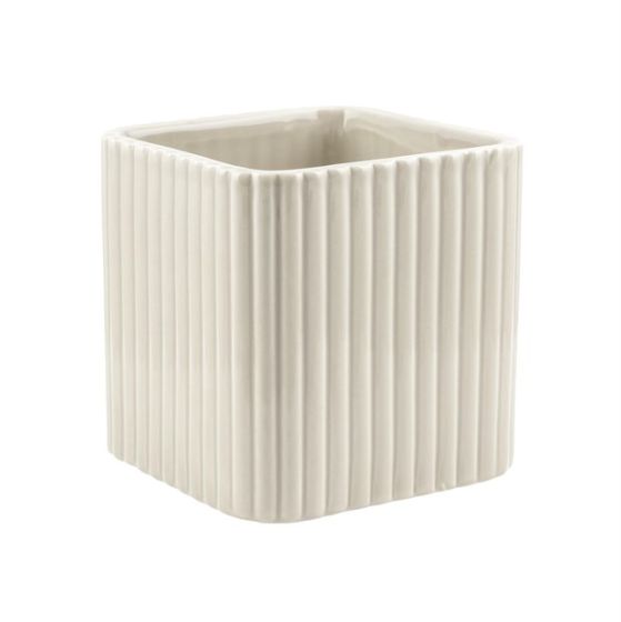 CUBO RIGATO CERAMICA AVORIO