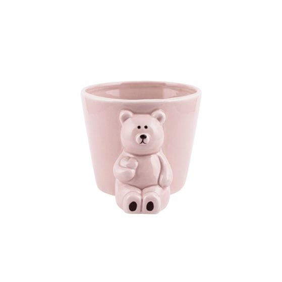 VASO ORSETTO CERAMICA ROSA